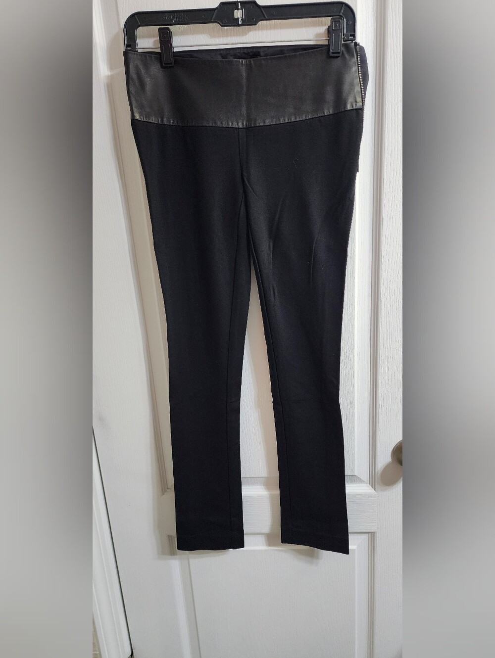 Marciano Black Skinny Pants with Faux Leather Waistband